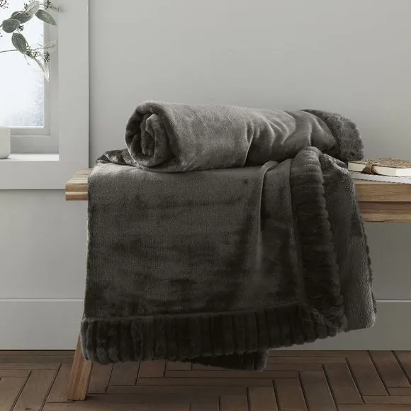 Catherine Lansfield Faux Velvet 150cm x 200cm Throw Blanket 1