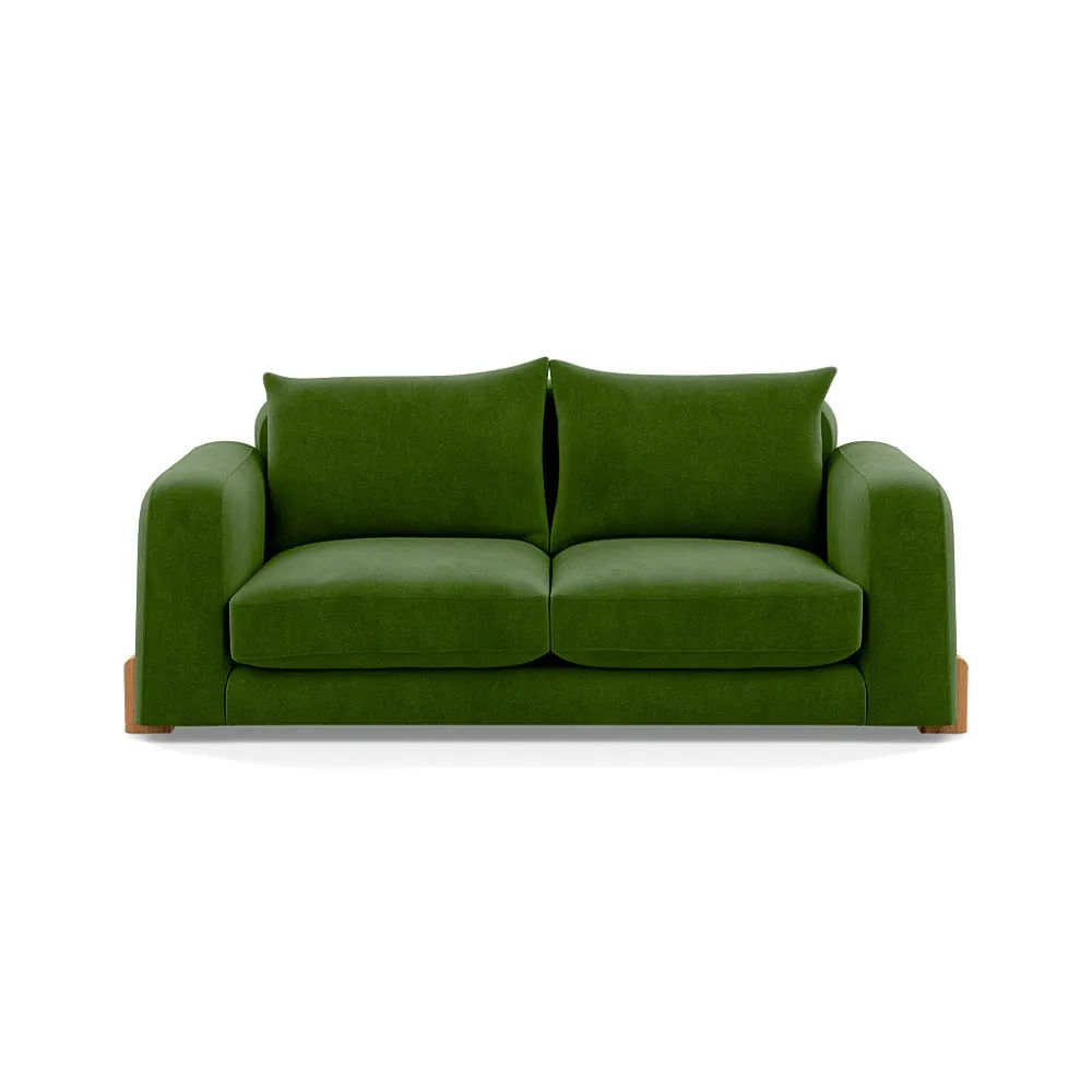 Heal's Nuvola 3 Seater Sofa Smart Luxe Velvet Grass Natural Oak Feet 1