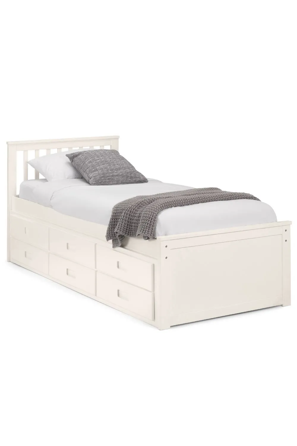 Julian Bowen Maisie Bed with Underbed & Storage Drawers in White 3