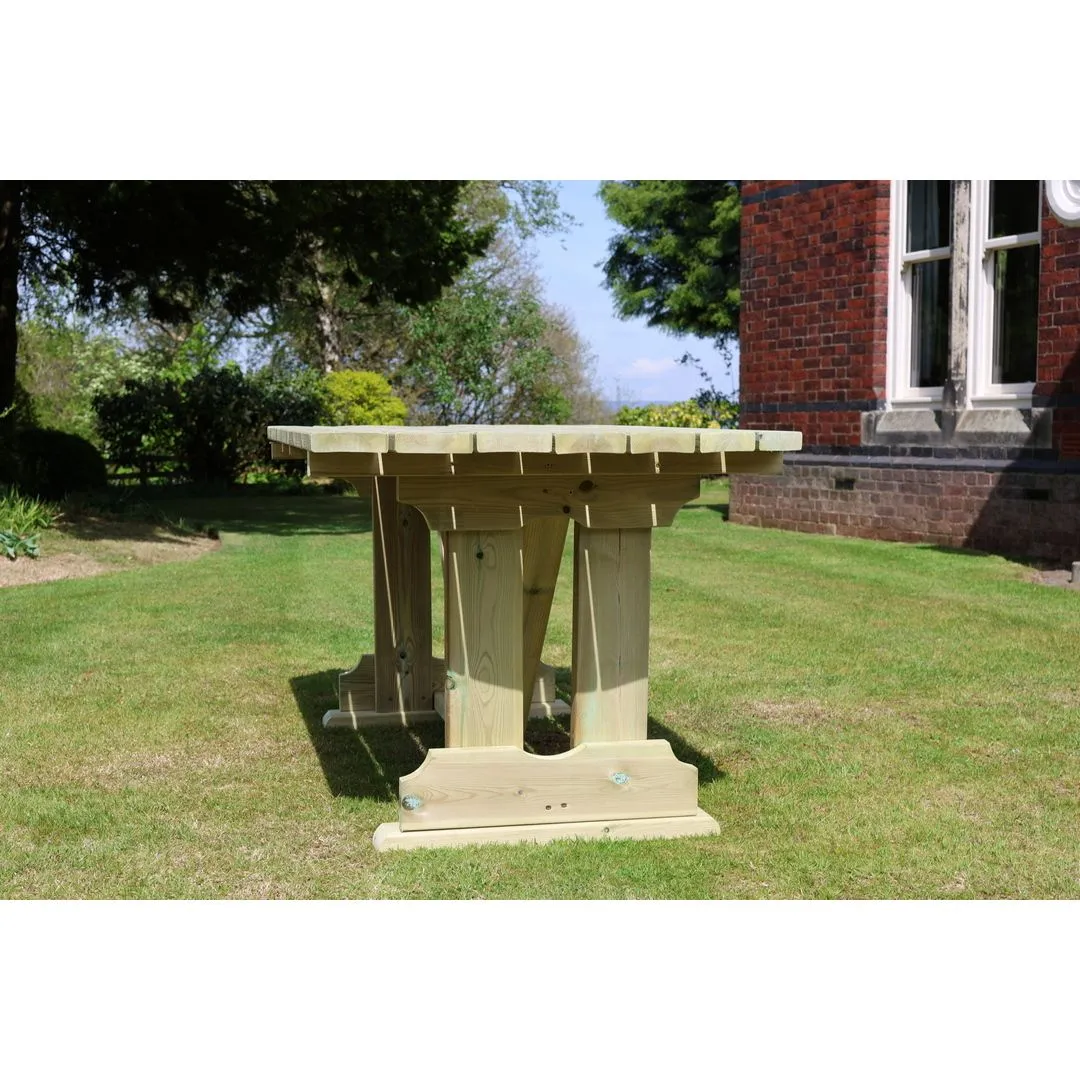 Churnet Valley Garden Furniture Ltd Ergo 6 Seater Dining Table - Minimal Assembly Required in Light Brown 4