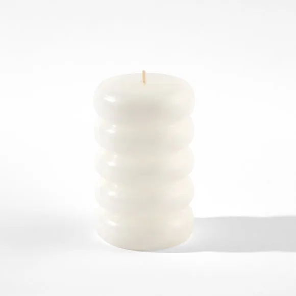 Unscented Rib Shaped Pillar Candle 2