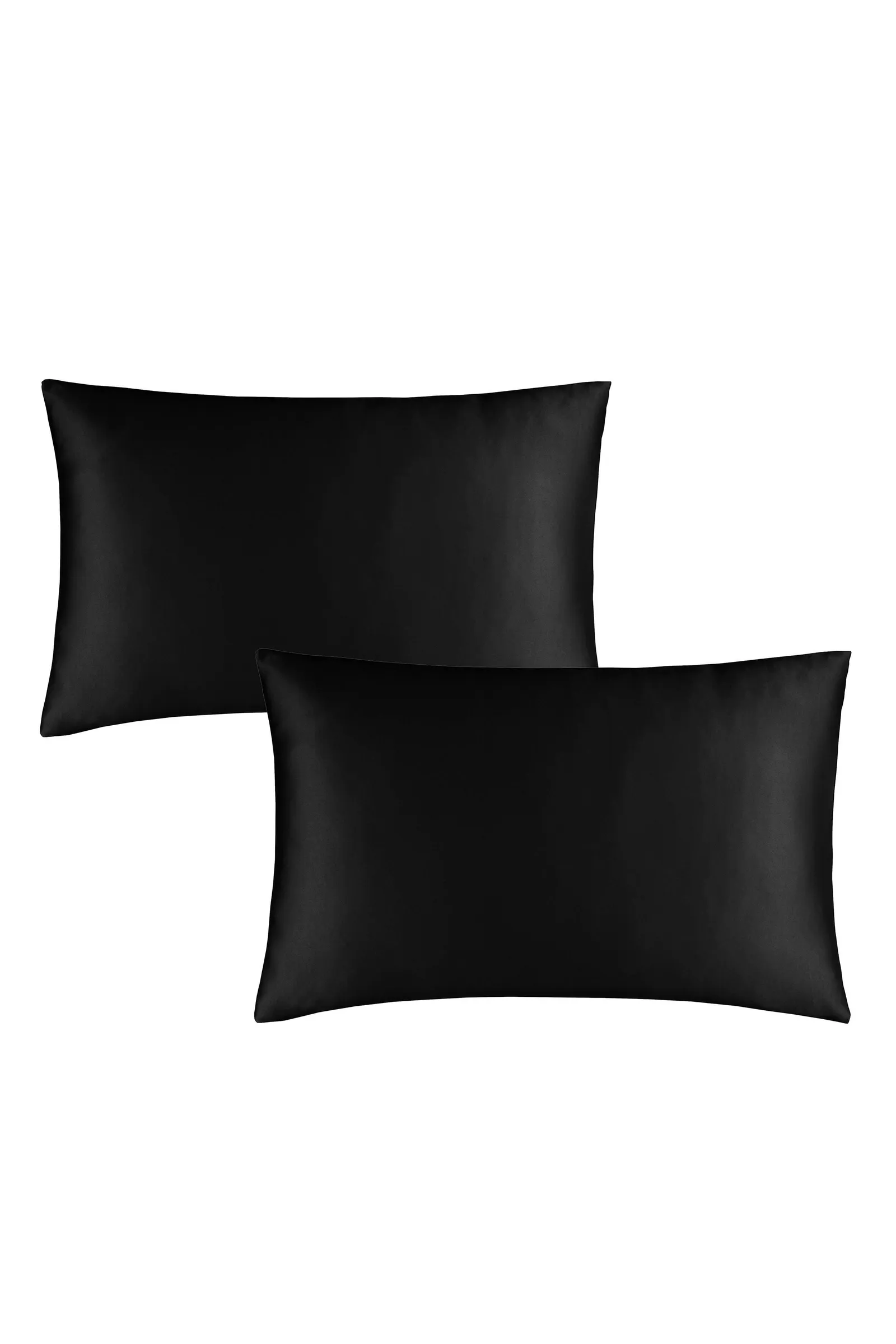 Catherine Lansfield 'Silky Soft Satin' Standard Pillowcase Pair in Black 2