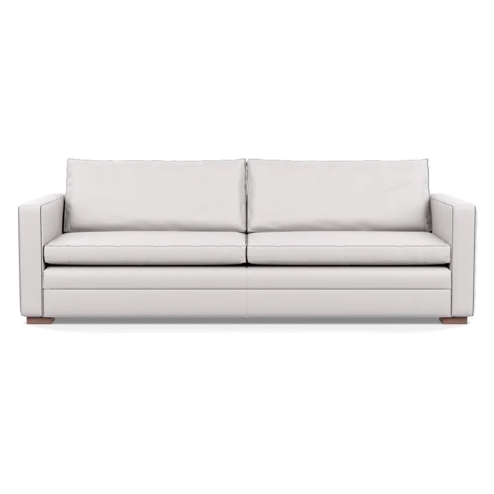 Heal's Palermo 5 Seater Sofa Leather Grain White 000 Walnut Feet 1