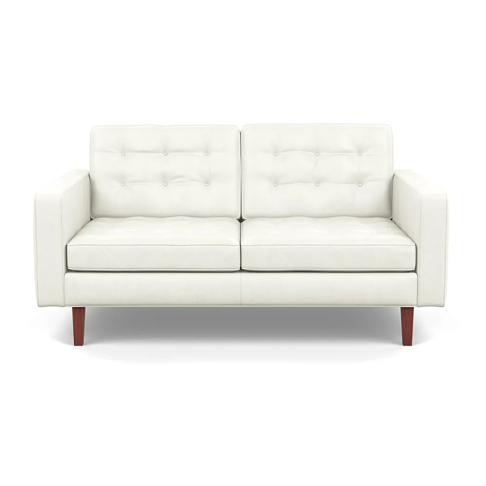 Heal's Hepburn 2 Seater Liena Leather White 634 Walnut 1
