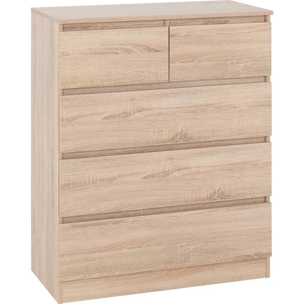 Seconique Malvern 3+2 Drawer Chest - Sonoma Oak in Light Oak 2