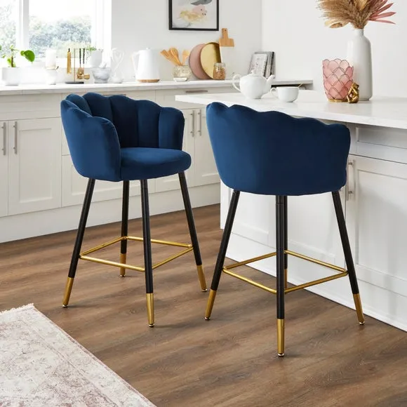Vivian Counter Height Bar Stool, Velvet 2