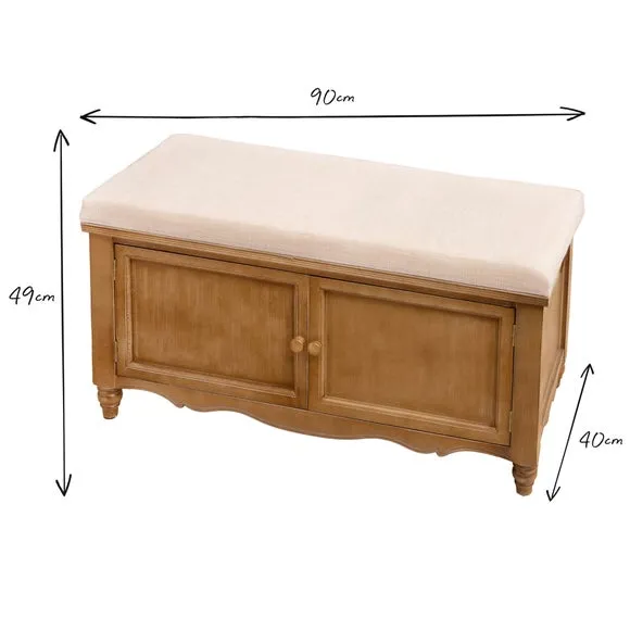 Voyage Maison Rosalie Oak Storage Bench 6