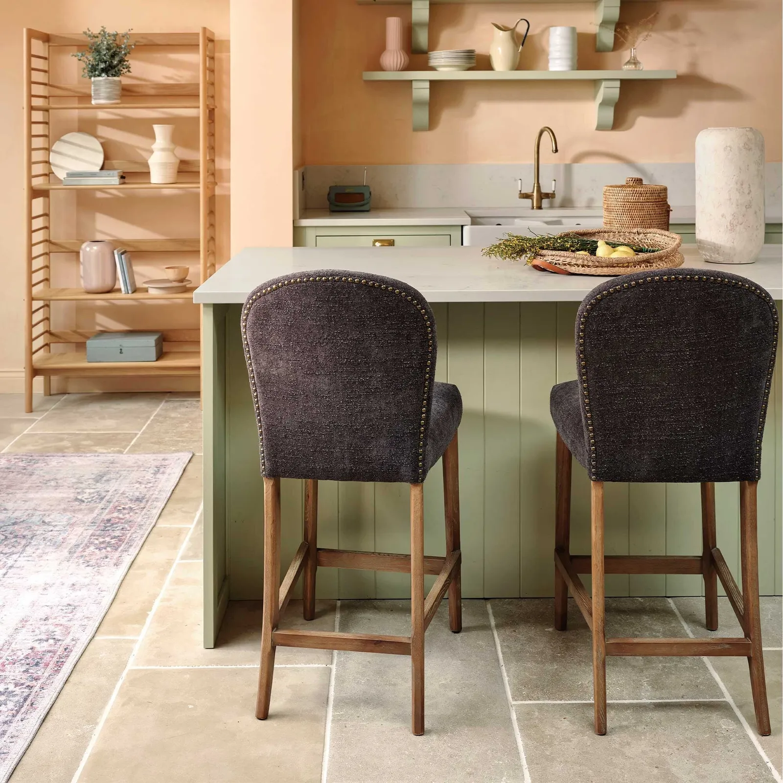 Maurice Counter Stool, Grey Boucle | Barker & Stonehouse 3