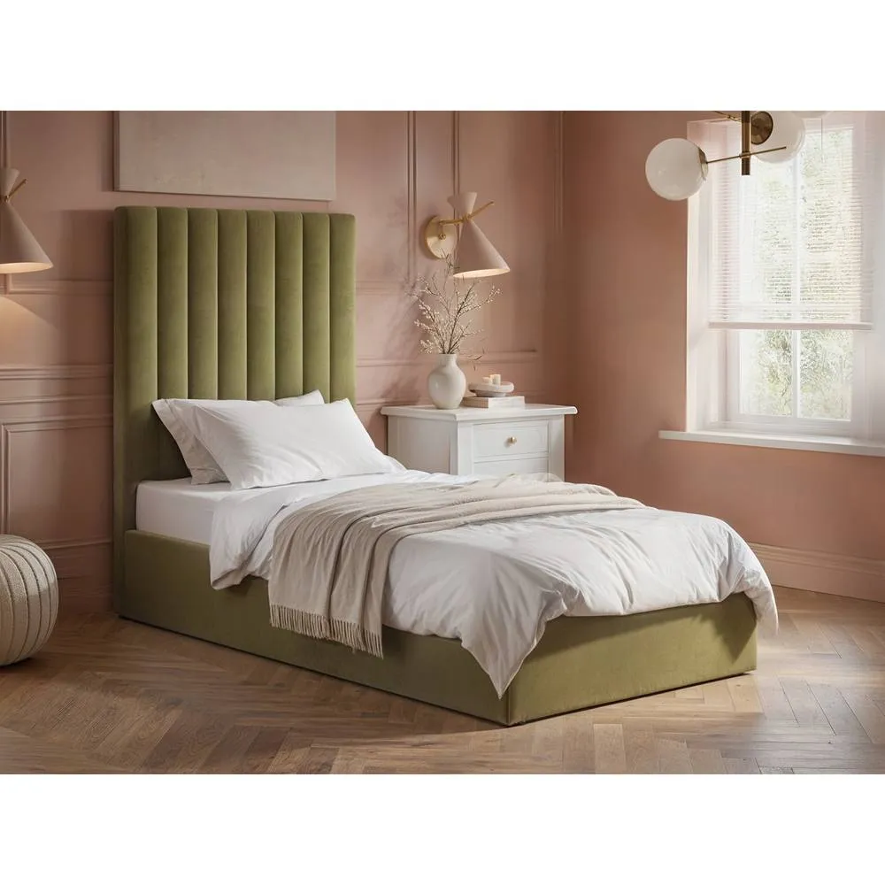 Flair Everley Single Ottoman Bed in Green 1
