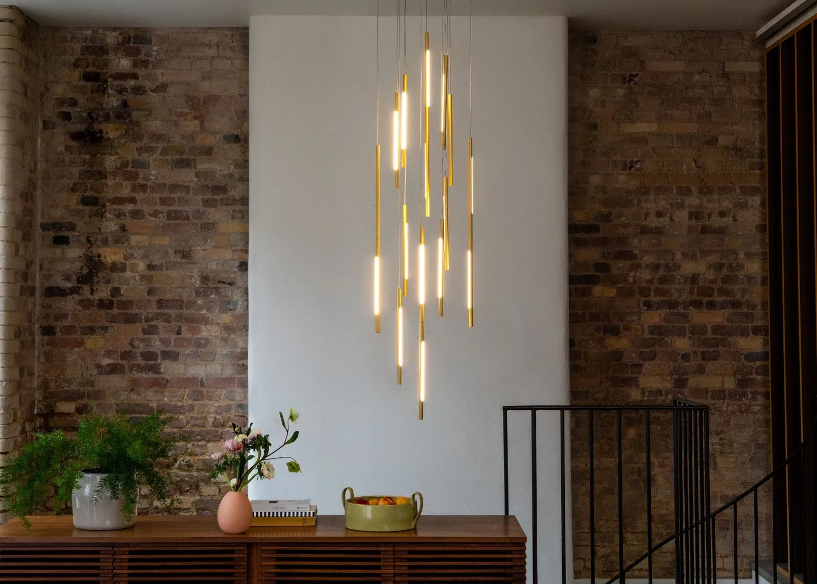 Heal's Saber LED Chandelier 12 Light Cluster Pendant Gold 2