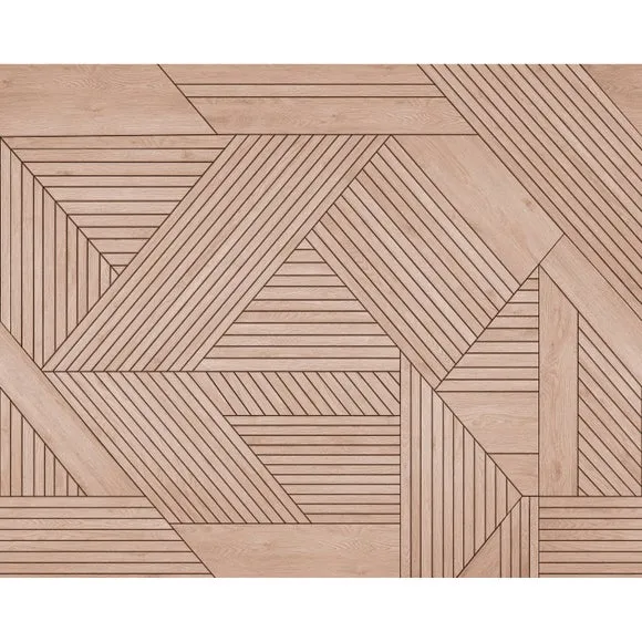 Geometric Wooden Panelling Wall Mural 5