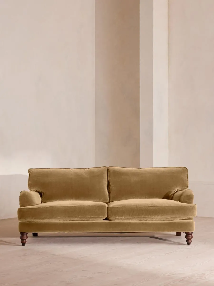 Arundel Three Seater Sofa, Velvet, Camel