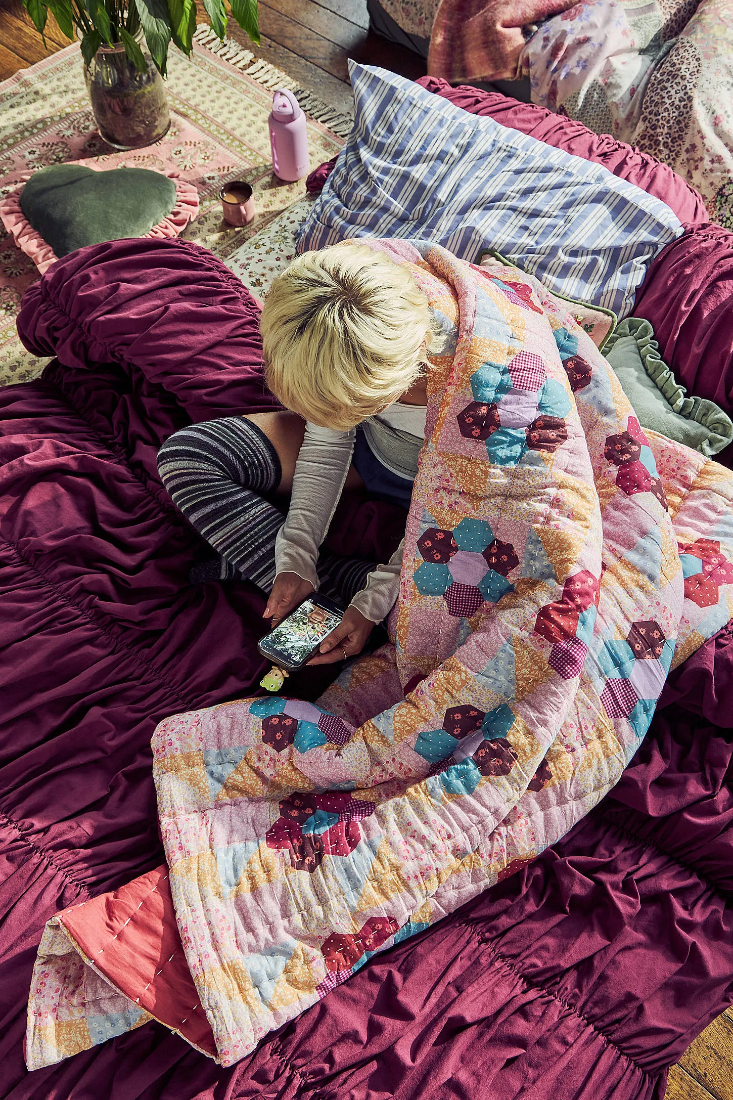 Flower Patch Quilted Throw 2