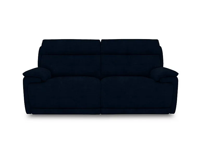 Brescia Fabric 3 Seater Power Recliner Sofa with Power Headrests - R304 Navy Blue