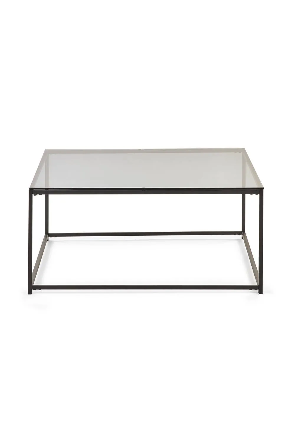 Julian Bowen Chicago Square Glass Top Coffee Table in Black 3