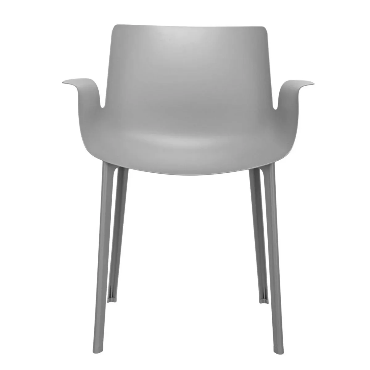 Kartell Piuma Dining Chair With Arms, Grey Plastic | Barker & Stonehouse 3