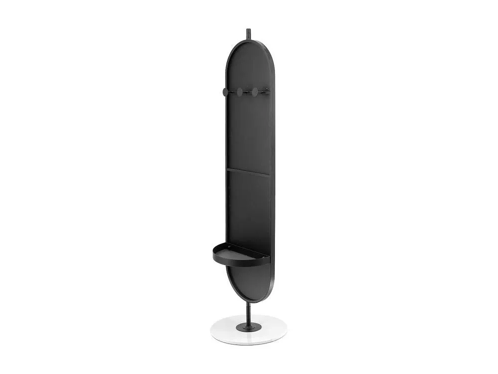Vente-unique Freestanding Metal Mirror With Storage & Hooks - L44 X H169 Cm in Black 5
