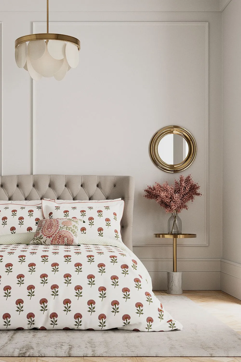 V & A 'Regal Marigold' Cotton Duvet Cover Set in Cream