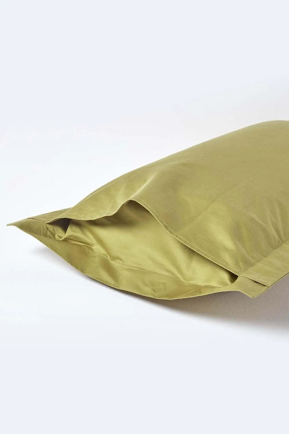 Homescapes Egyptian Cotton Oxford Pillowcase 1000 TC in Olive 3