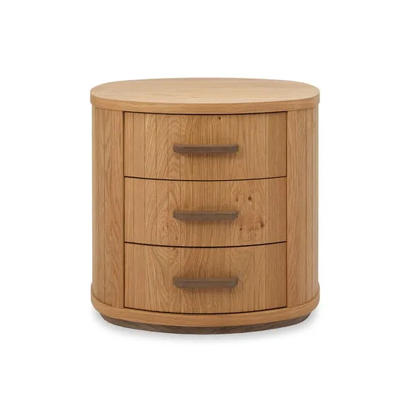 Bentley Designs Vega Knotty Oak 3 Drawer Bedside Table 4