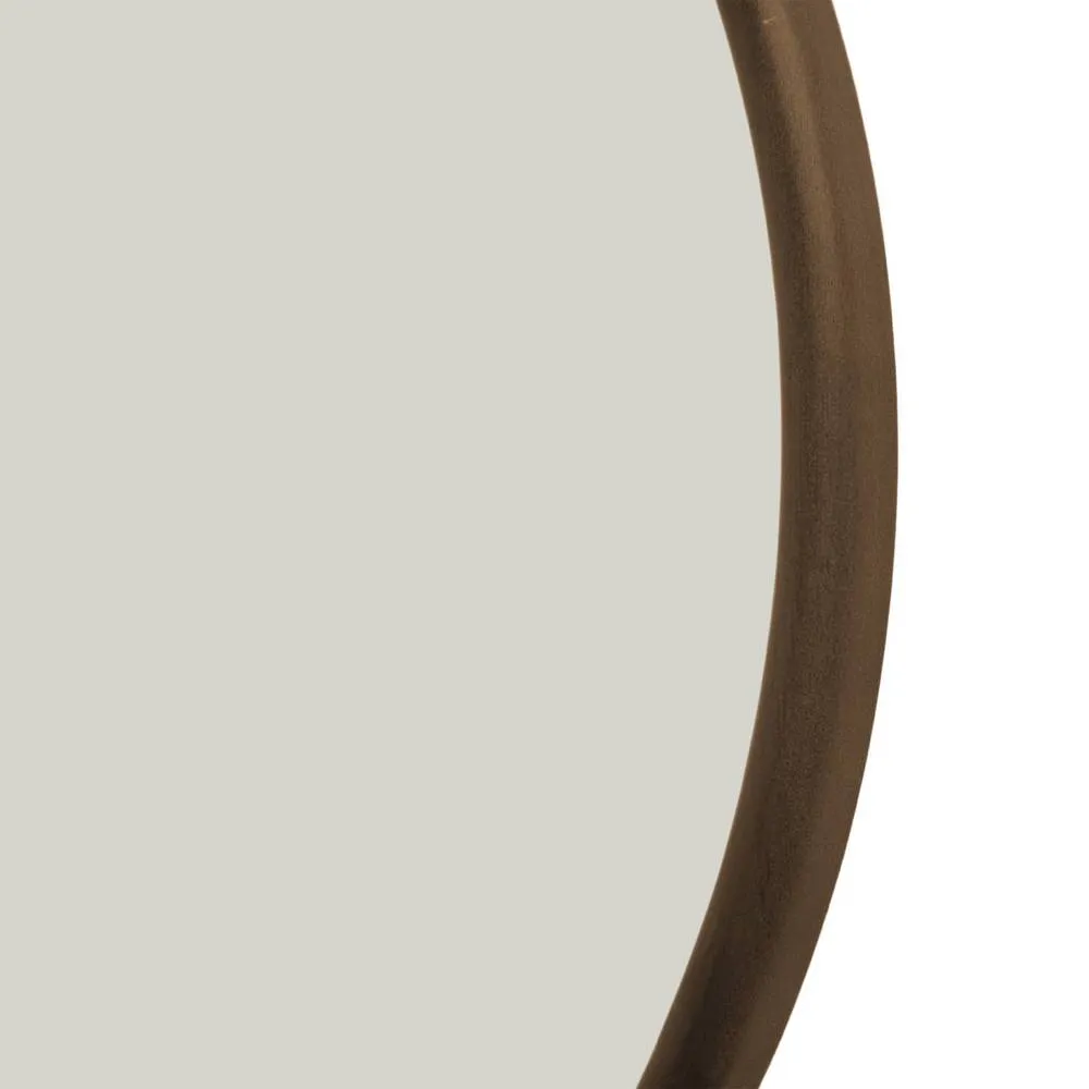 sweeek Round Rubberwood Mirror Ø60cm in Dark Brown 2