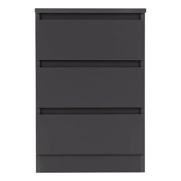 Return - Walker 3 Drawer Bedside Table, Grey 2