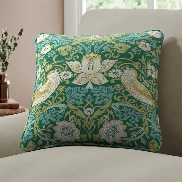 William Morris At Home Strawberry Thief Polyester Made To Order Cushion Cover 1