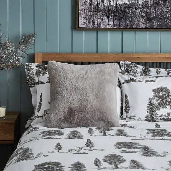 Dorma Purity Faux Fur Grey Cushion 2