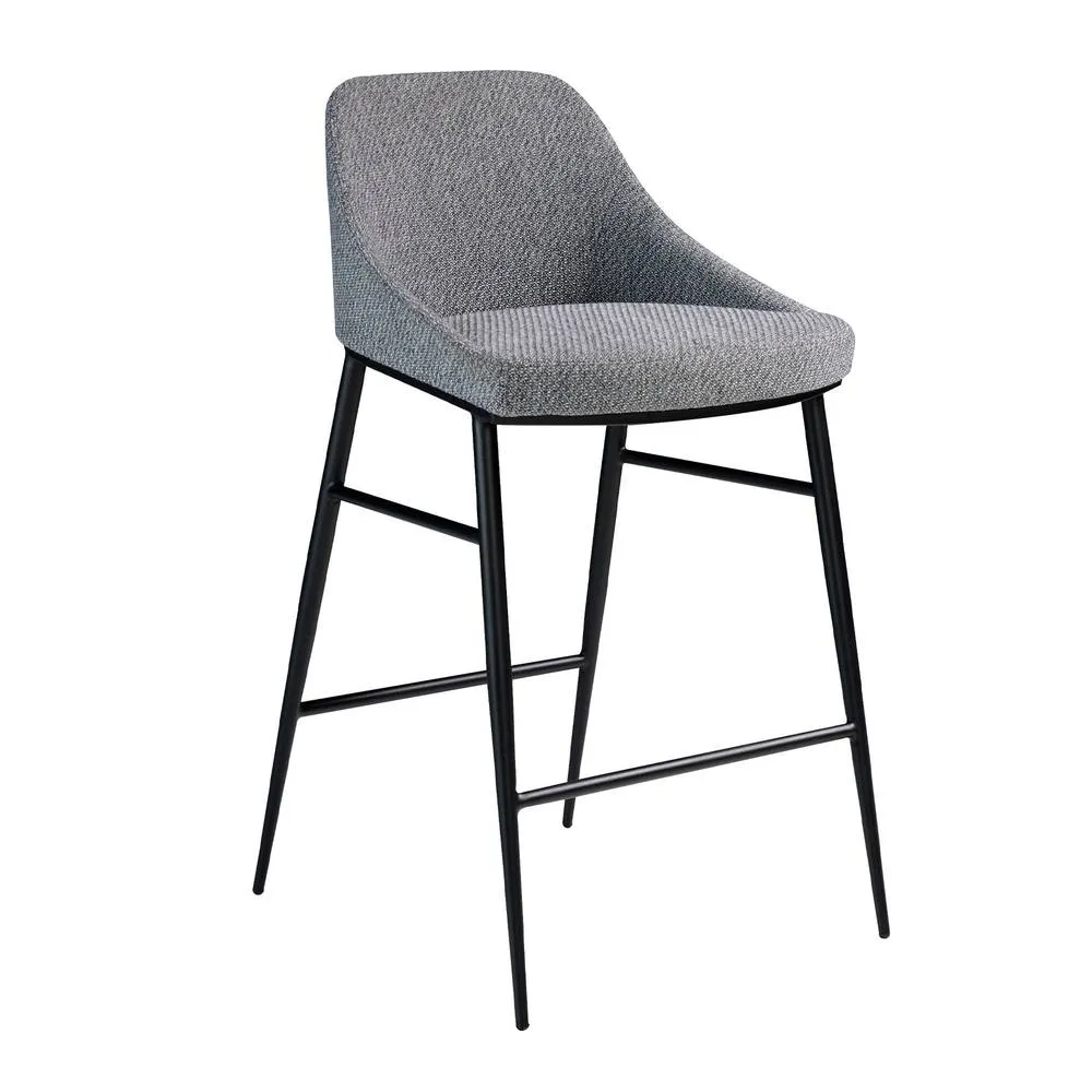 Angel Cerda Grey Fabric Kitchen Stool 49x53x90 cm