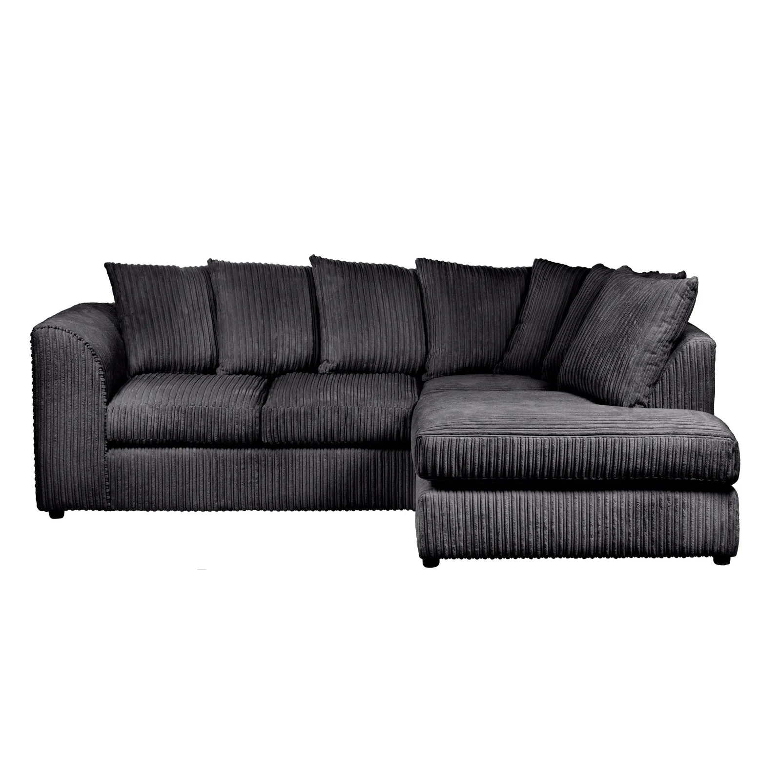 Blake Jumbo Cord Right Hand Corner Sofa Black