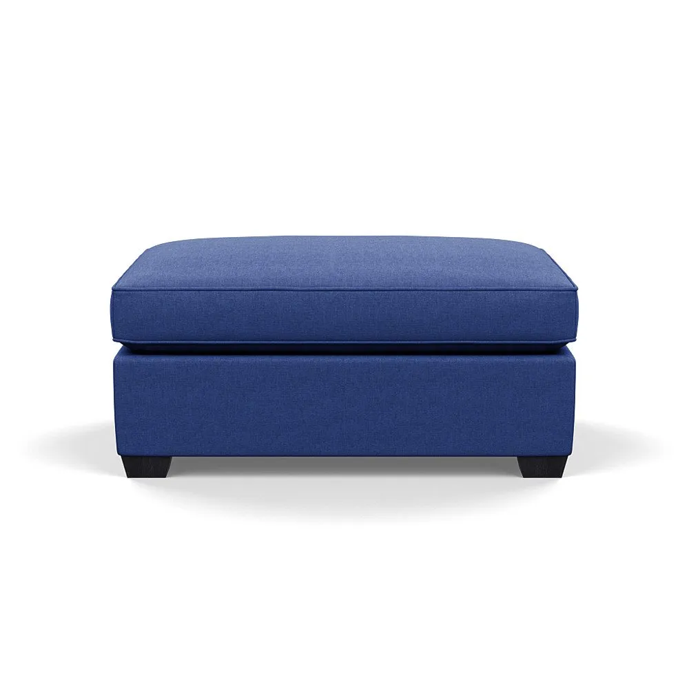 Heal's Torino Footstool Brushed Cotton Cobalt Black Feet