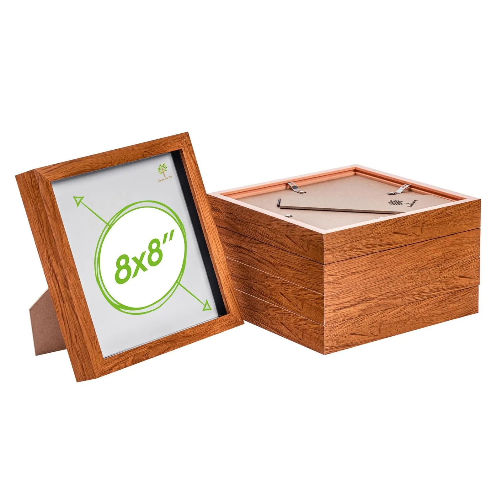 Nicola Spring 3D Box Photo Frames - 8 x 8" - Pack of 5 in Dark Brown 1