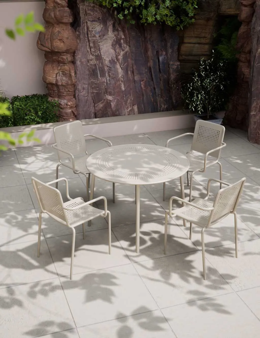 Royalcraft Porto 4 Seater Round Dining Set Cream