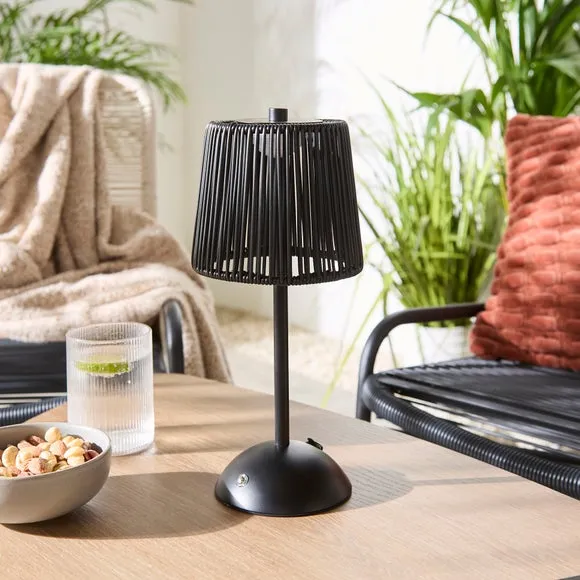 Weaved Rechargeable Touch Dimmable Outdoor Table Lamp