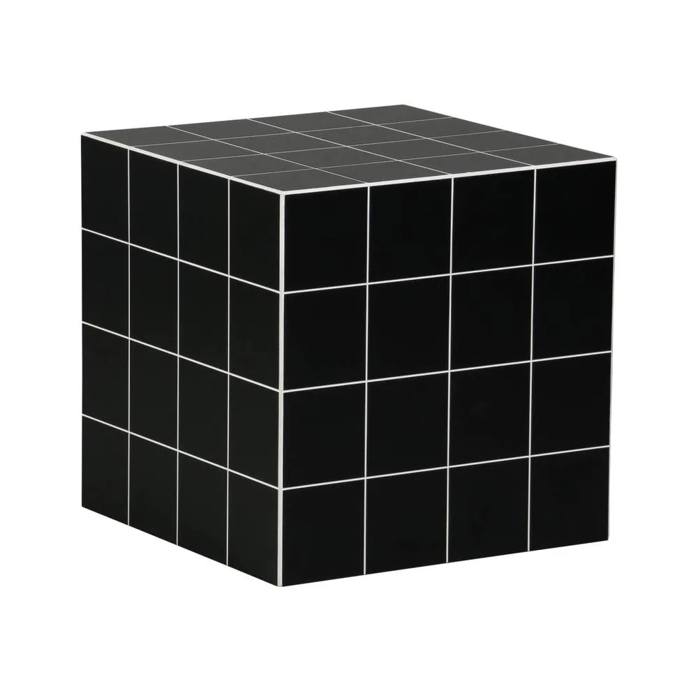 sweeek Cubic coffee table, side table with matt ceramic-effect finish, 40x40x in Black 2