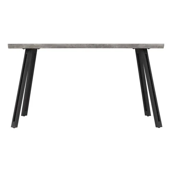 Quebec Wave 4 Seater Rectangular Dining Table, Grey Concrete Effect 2