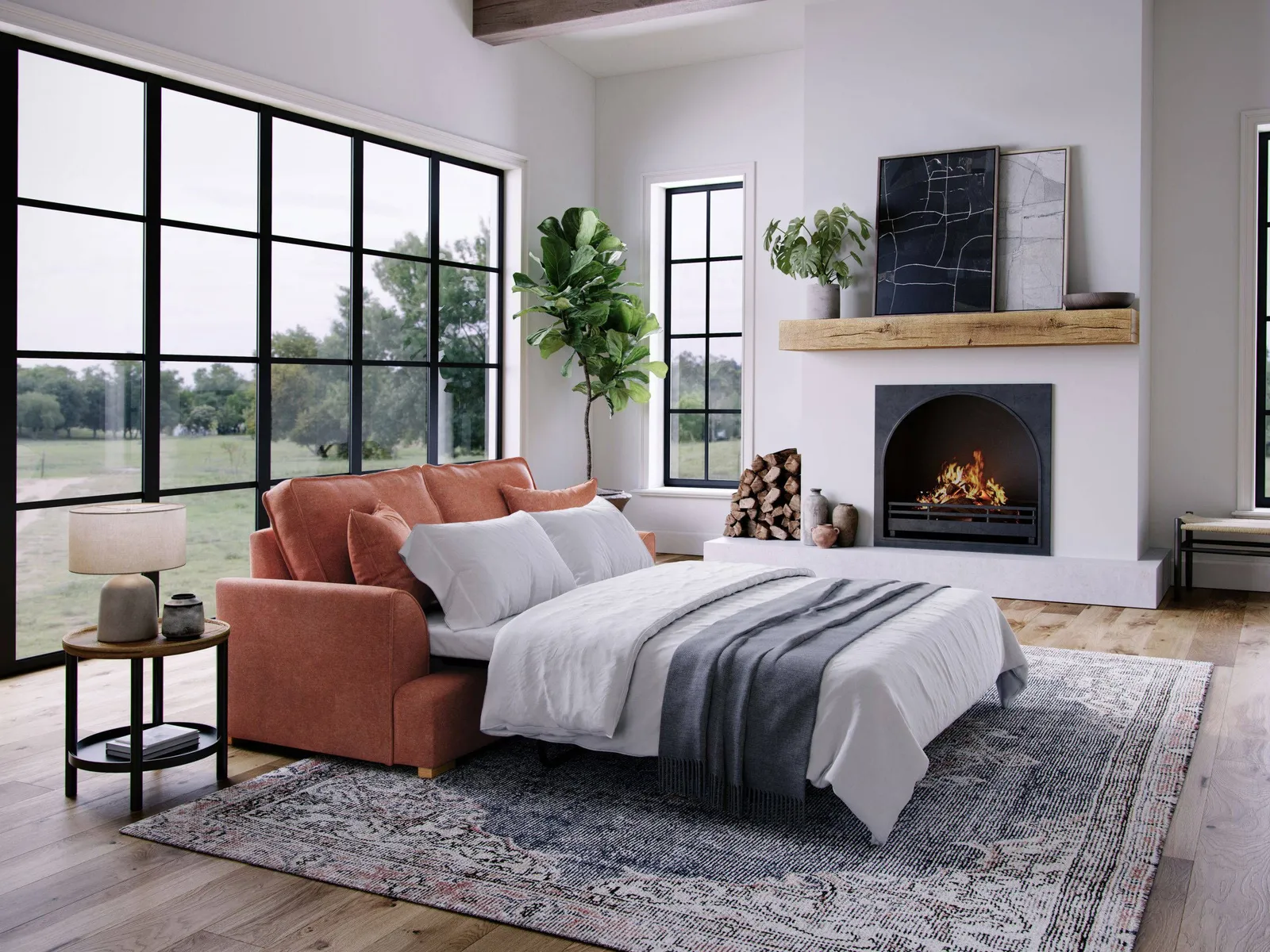 The Great Sofa Company Ophelia Chenille Sofa Bed in Red 1
