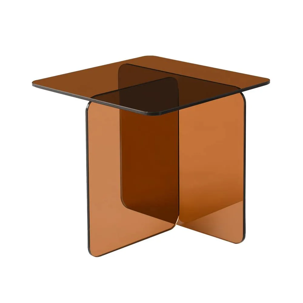 sweeek Square coffee table tempered glass in Amber 2
