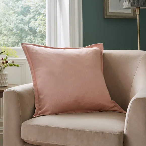 Contrast Oxford Edge Cotton & Linen Square Cushion Cover