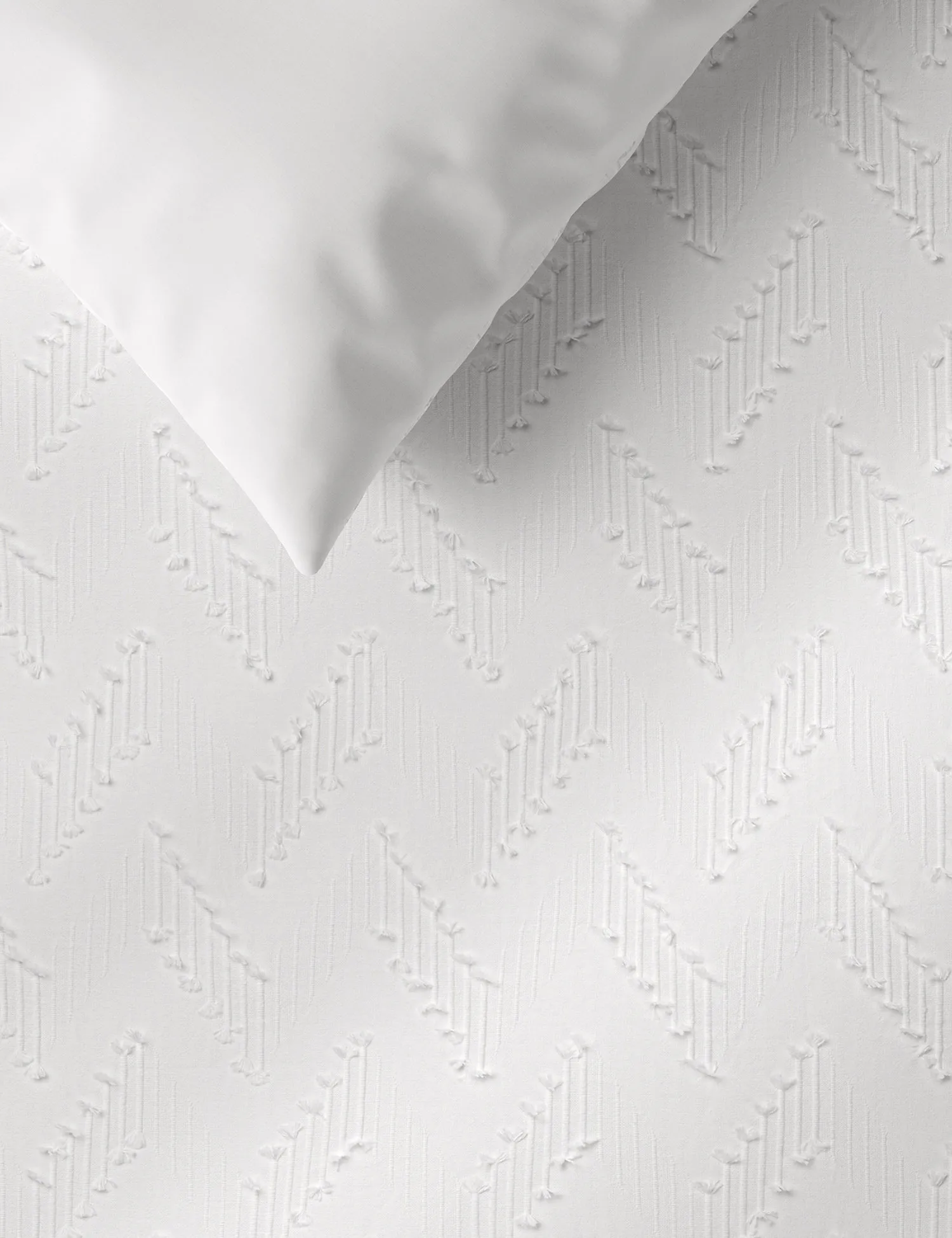 M&S Pure Cotton Chevron Textured Bedding Set