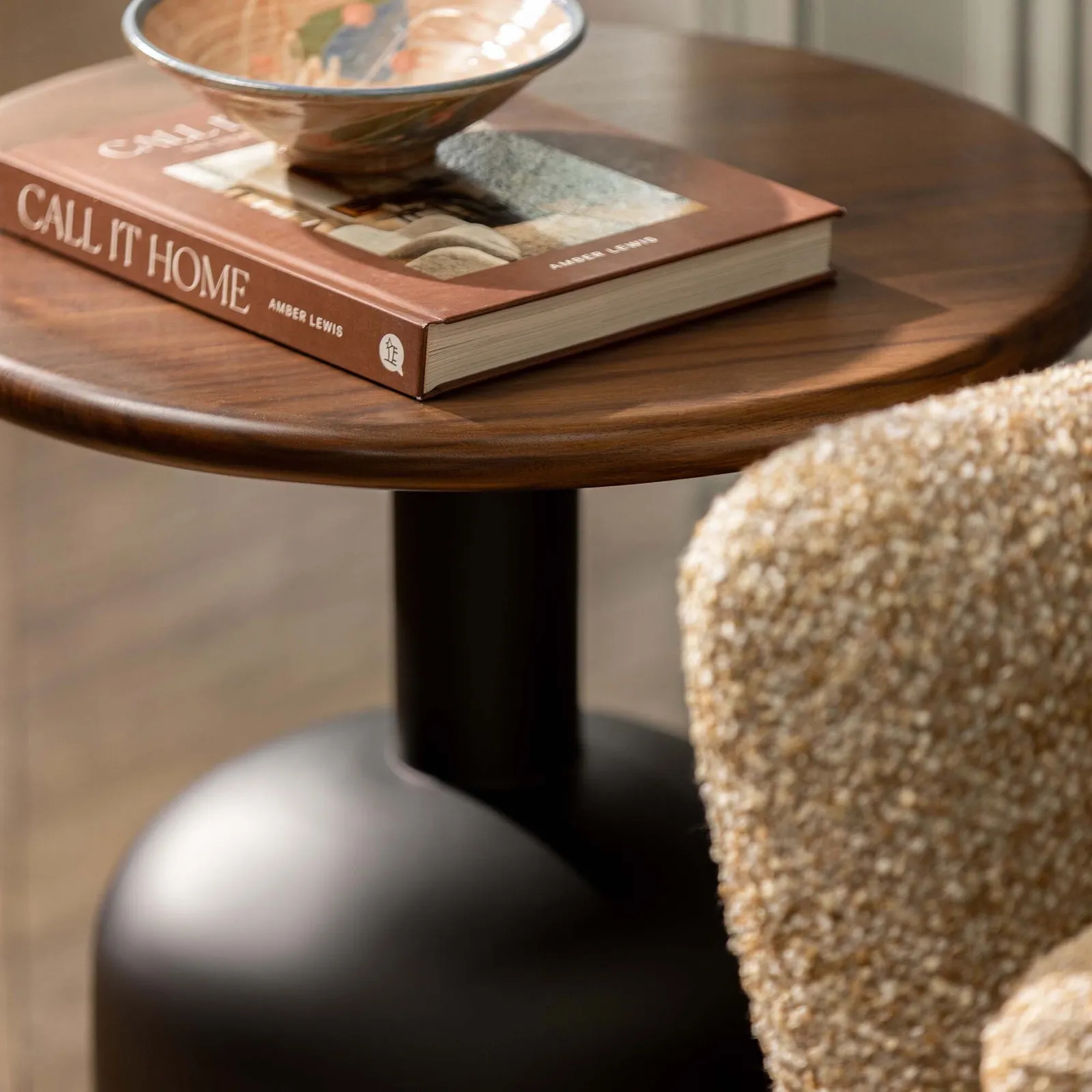 Thorne Side Table 50X50X50Cm, Round, Walnut Wood | Barker & Stonehouse 2
