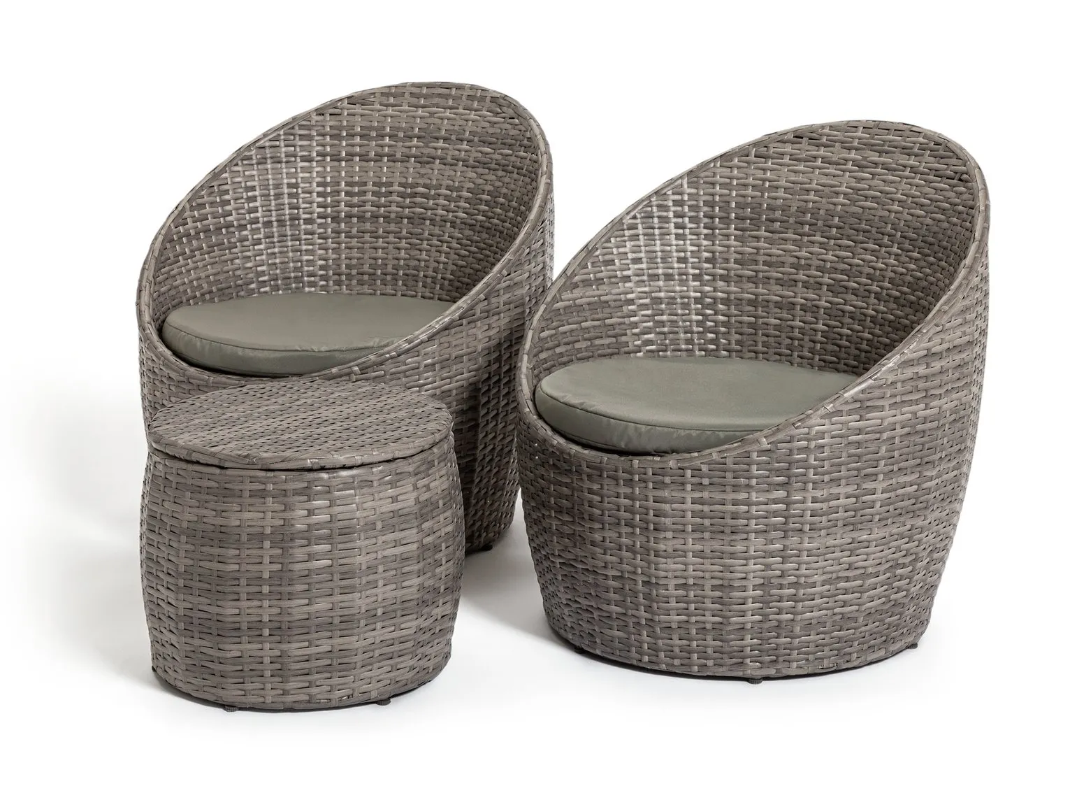 Habitat 2 Seater Wicker Barrel Bistro Set - Grey