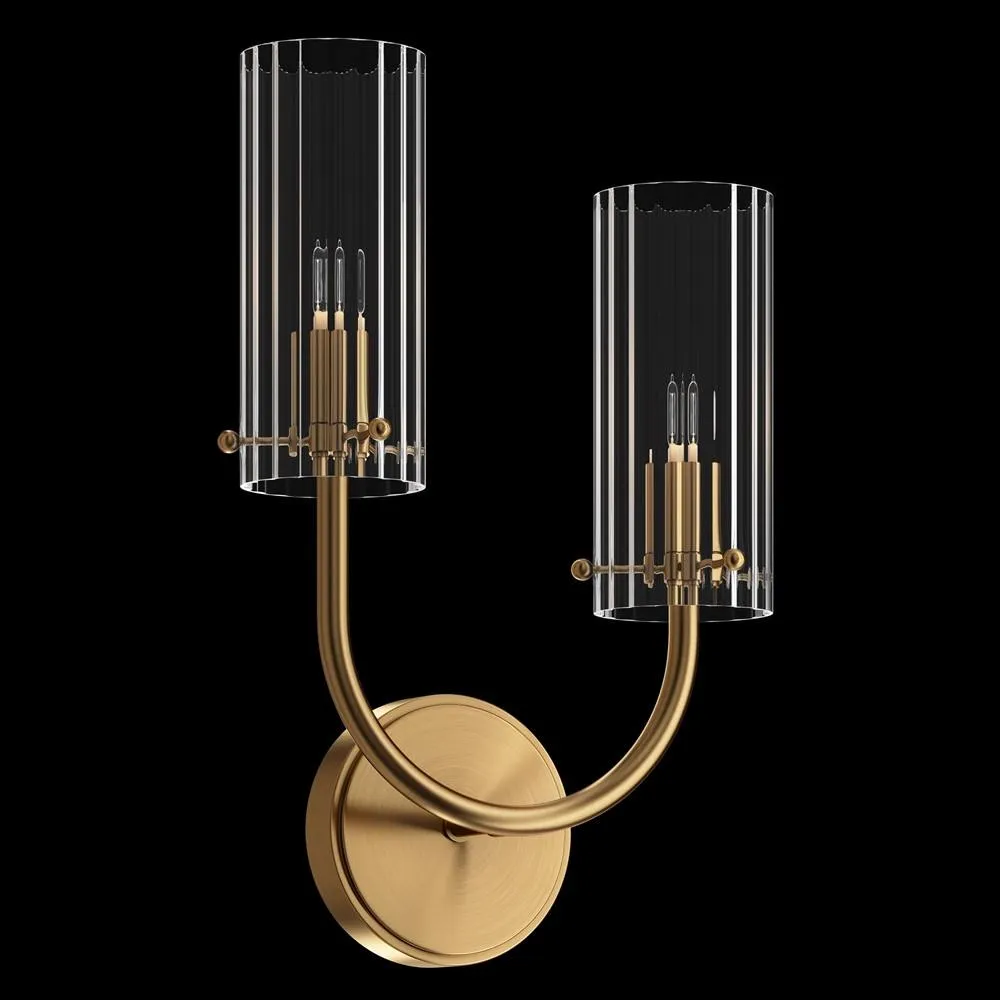 Netlighting Arco Neoclassic Wall Lamp Brass Glass Shade in Gold 2