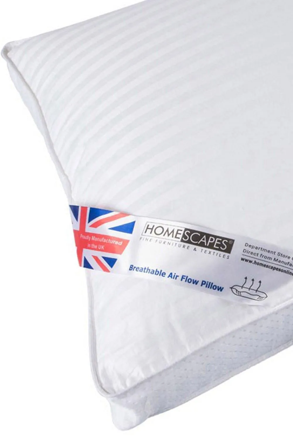 Homescapes Air Flow Pillow Super Microfibre, 48 x 74 cm in White 2
