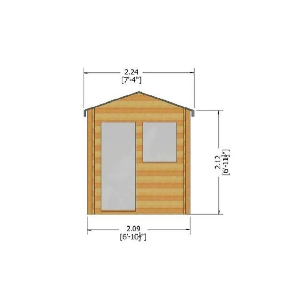 Shires Avesbury Log Cabin Home Office Garden Room Approx 7 x 7 Feet in Brown 3