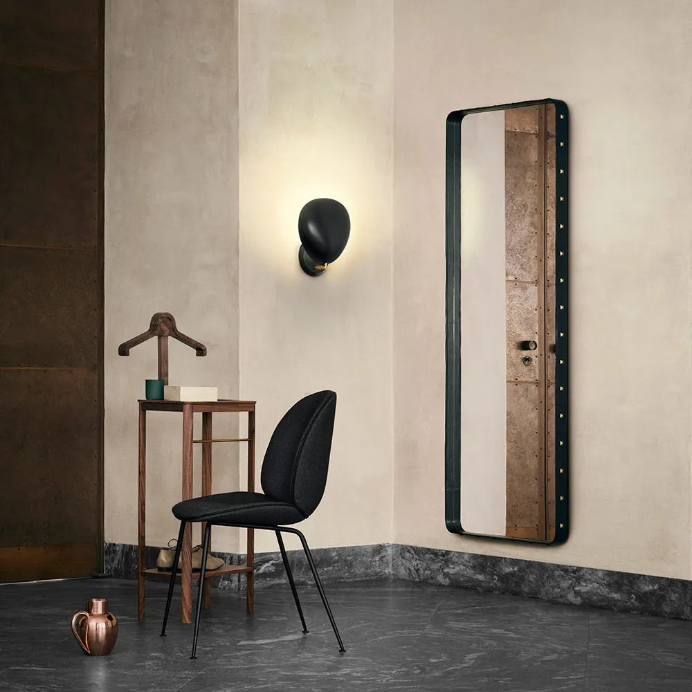 Gubi Adnet Rectangular Wall Mirror 65 x 115cm Black Leather 4