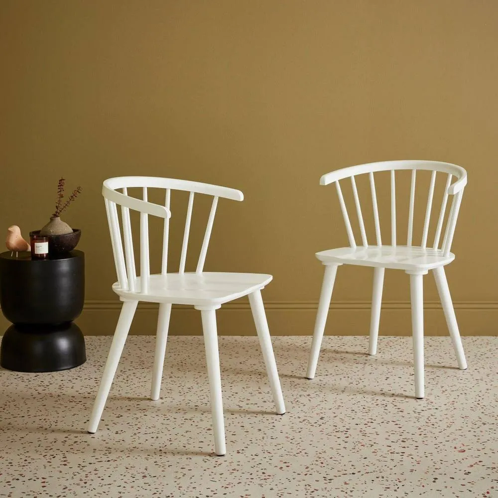 sweeek Pair Of Chairs In Walnut Wood & Plywood in White 1