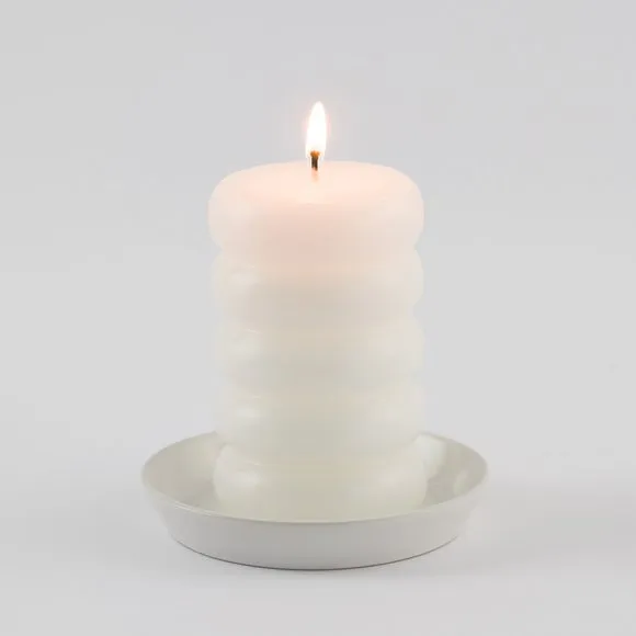 Unscented Rib Shaped Pillar Candle 1