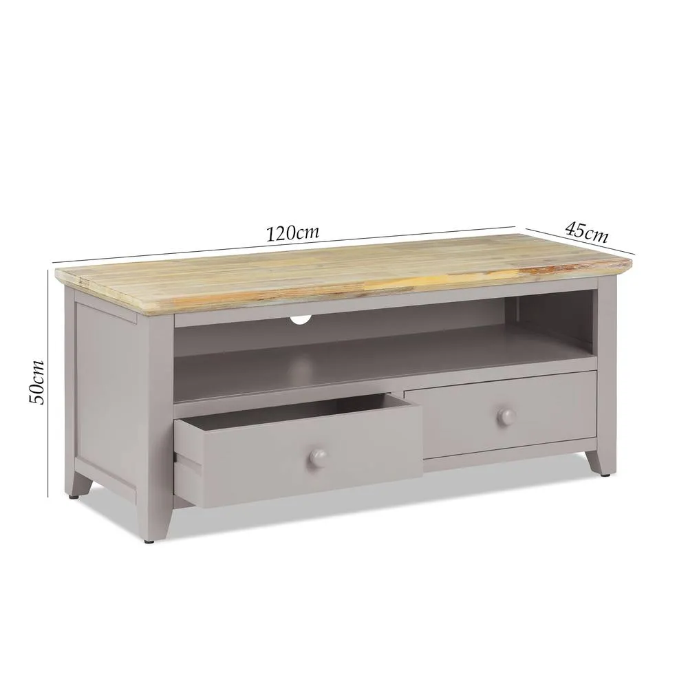 Statement Furniture Florence TV Stand With 2 Drawers & Shelf in Taupe 2