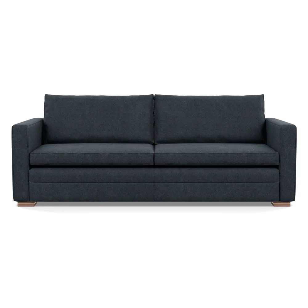 Heal's Palermo 4 Seater Sofa St Moritz Wool Grey 160 Brass and Walnut Feet 1